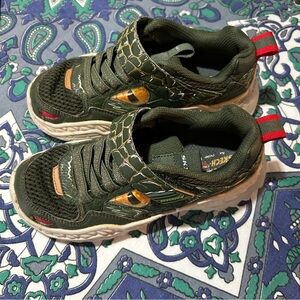 SKECHERS Boys Kids Size 2 Sketch-o Saurus Green Dinosaur Dragon Sneakers shoes